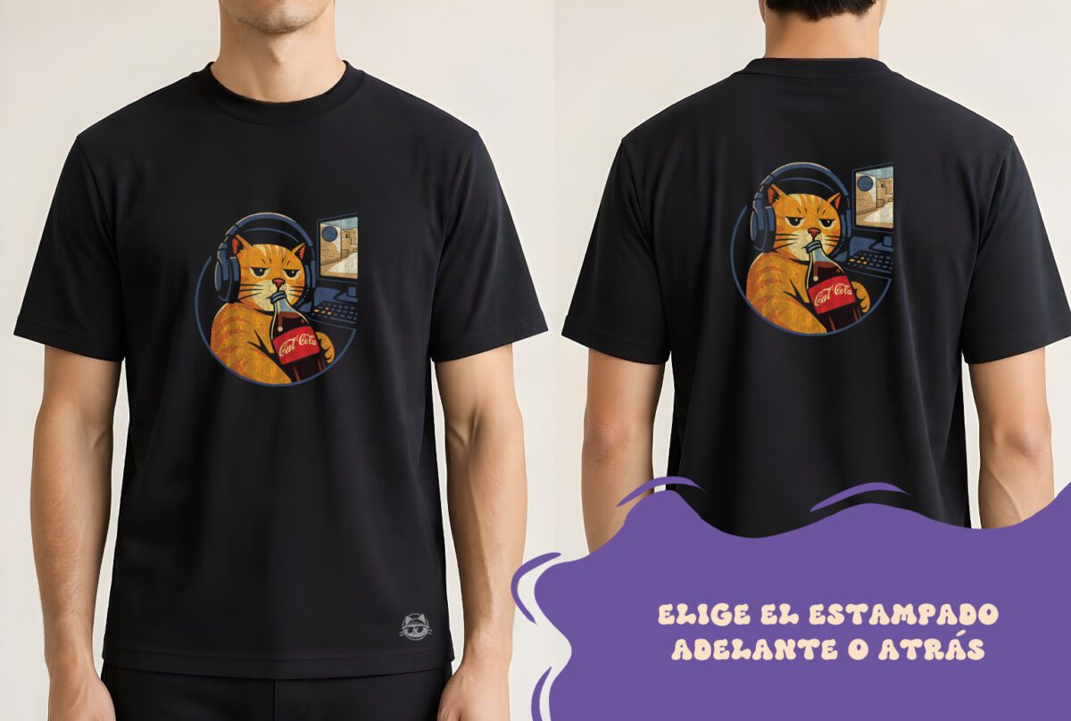 Camiseta gato gamer
