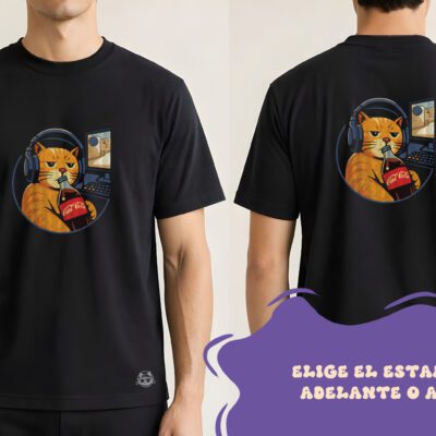 Camiseta gato gamer