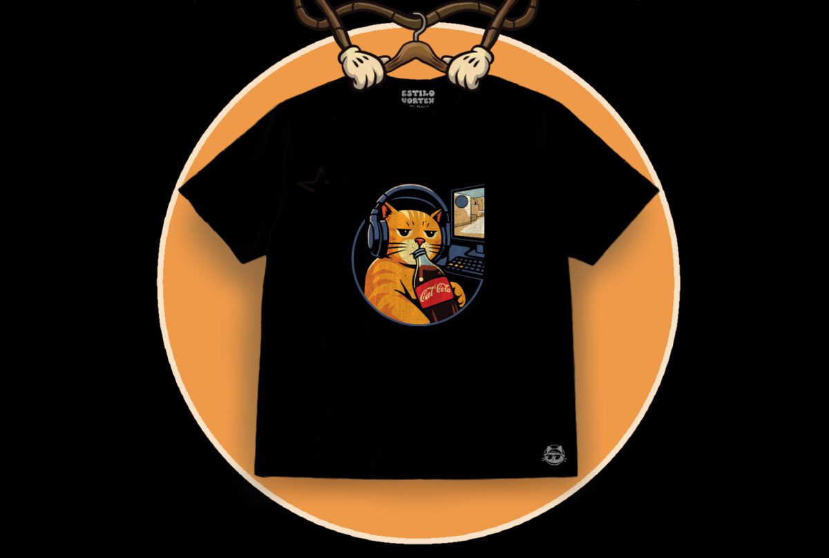 Camiseta gato gamer