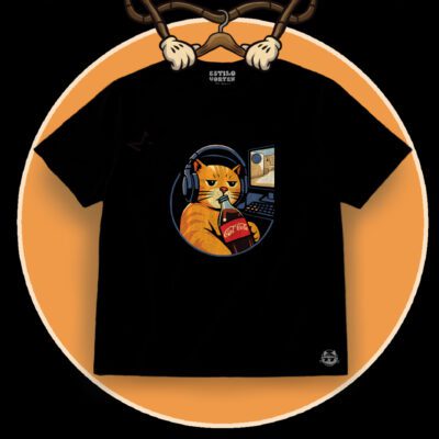 Camiseta gato gamer